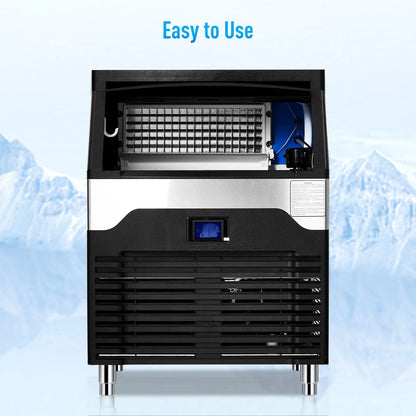 Commercial Ice Maker Machine.Stainless Steel Ice Maker,Industrial Ice Machine,260LBS/24H Stainless Steel Under Counter ice Machine,Ice Maker Self Cleaning for Bar Cafe Restaurant