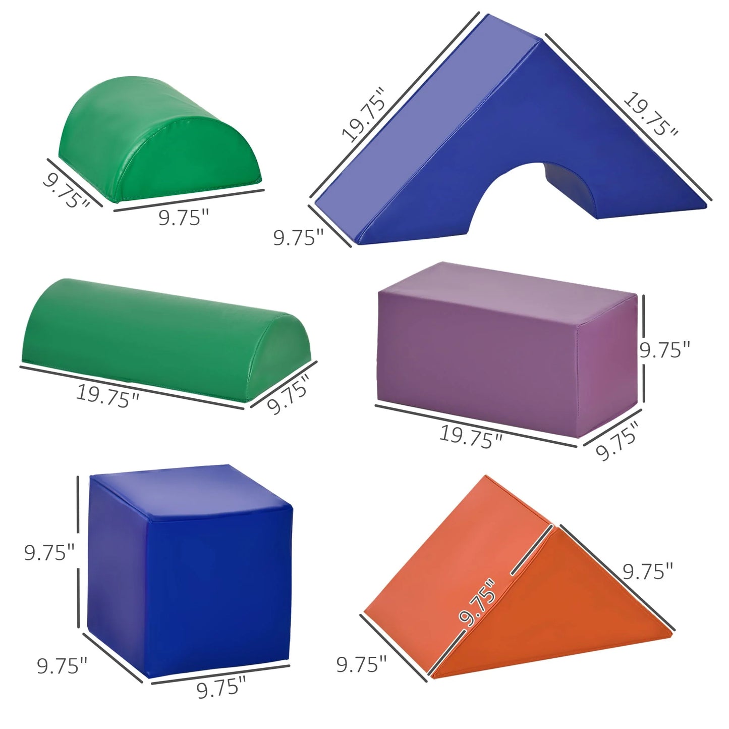 Soozier Foam Climbing Blocks for Toddlers, 11-Piece Climb and Crawl Activity Playset Building Blocks, for Aged 1-3 Years Old