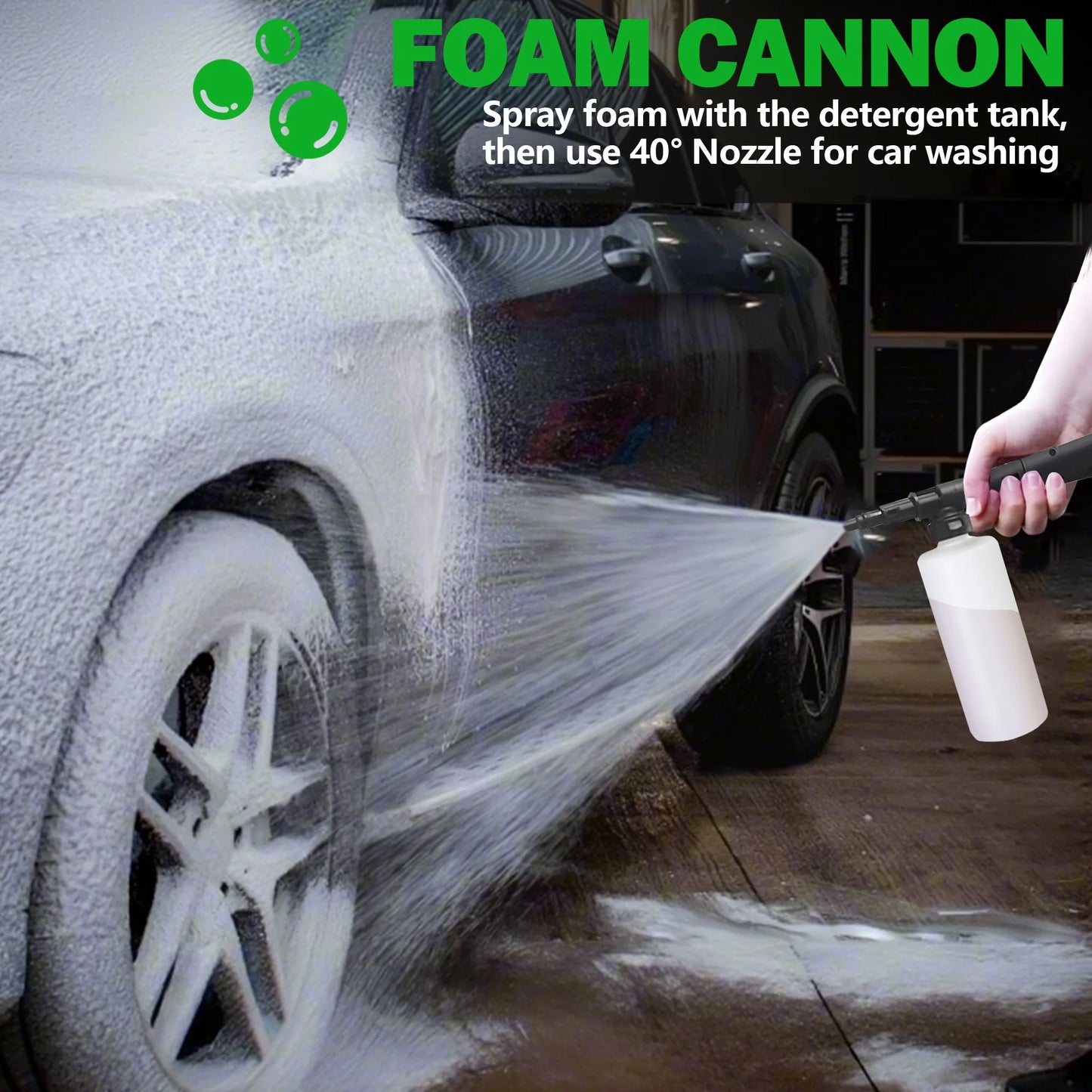 Seizeen Pressure Washer, Power Washer Electric Powered Max 3300 PSI 2 GPM, 1800W 110V Motor, with Foam Cannon & 7.3M Hose, Car House Garden Cleaning