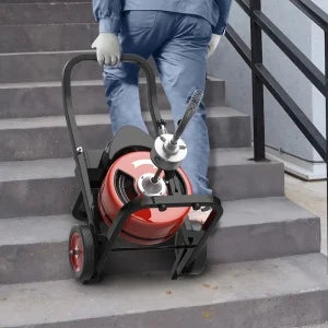 Drain Cleaner Machine 75Ftx1/2Inch,450W Portable Drain Cleaning Machine with 6 Cutters,Gloves,Portable Electric Drain Auger Cleaner for 2" to 4" Pipes