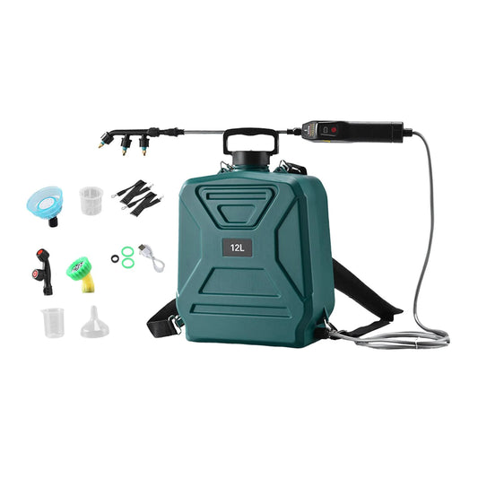 koolsoo Garden Electric Sprayer 2 Spray Speed 12L Practical Comfortable Handle, Retractable Water Sprayer for Gardening Cleaning Green
