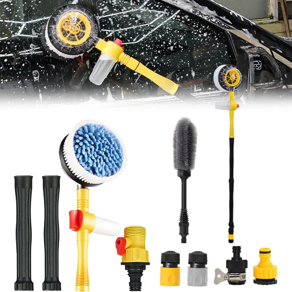 Car Wash Cleaning Kit Chenille Microfiber Wash Mop 360 Degree Automatic Rotation Car Wash Tool for Windshield Windows Doors