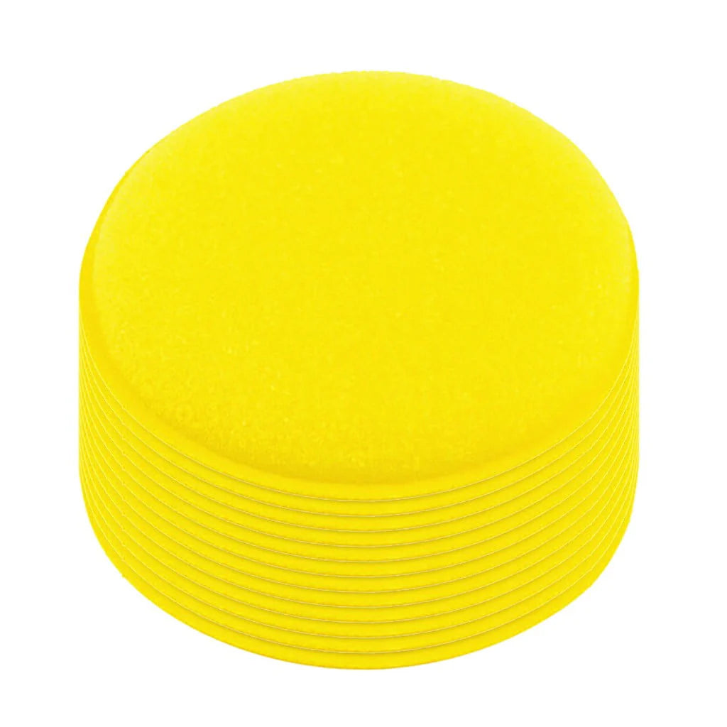 FAFWYP 12 Pcs Yellow Car Wax Foam Applicator - Car Detailing Tool for Waxing Kit Glaze Sealant Liquid Paste | Paint & Auto Part Accessories | Car Wash Kit Household Cleaning Supplies