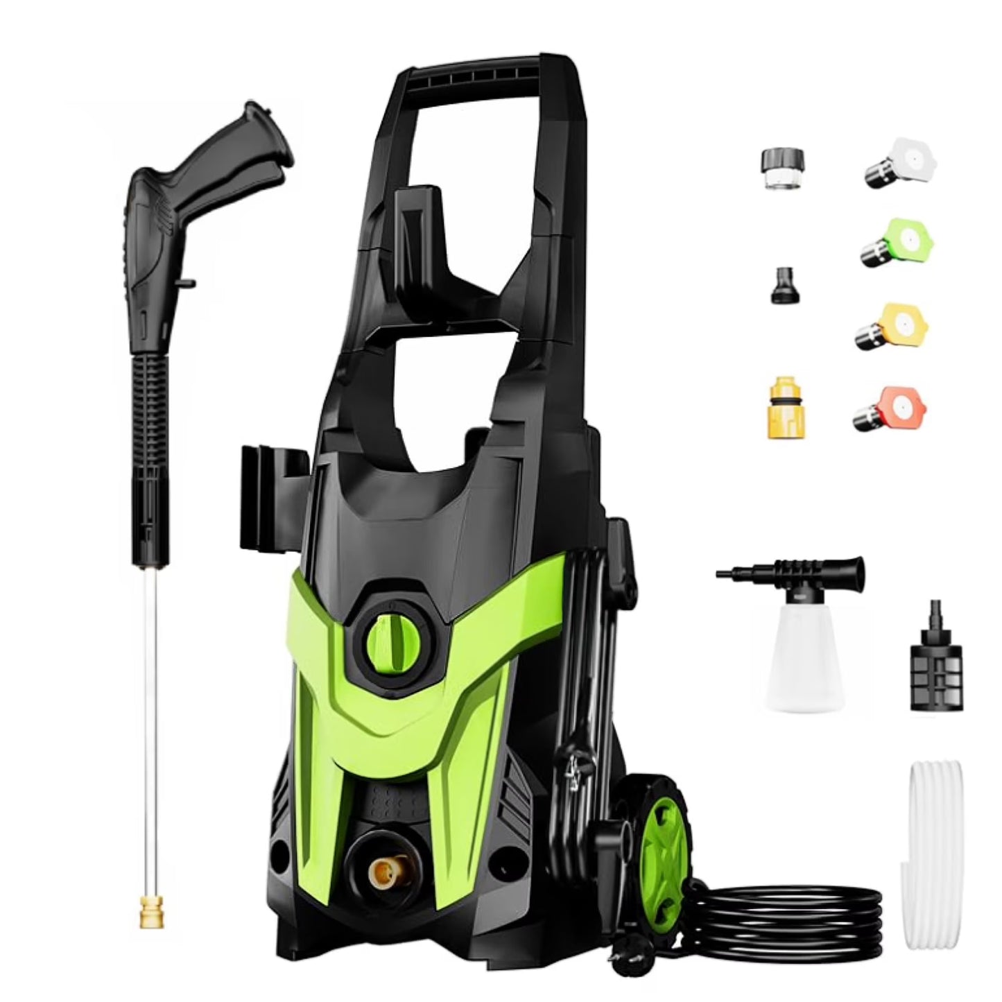 Electric Pressure Washer, 4500 PSI 3.2 GPM Power Washer with 4 Quick Connect Nozzles, High Pressure Cleaning Machine with Foam Cannon for Cars/Fences/Driveways/Patios/Home Cleaning
