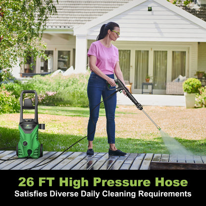 Firstness Pressure Washer 3500 PSI, Electric Power Washer w/ 26 ft Hose, 4 Quick Connect Nozzles, High Pressure Cleaning Machine with Foam Cannon, Portable to Clean Patios, Cars, Fences, Driveways