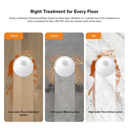 (Upgraded from Q5 Pro)Roborock Q10 X5 Robot Vacuum and Mop, Self-Emptying, Hands-Free Cleaning for up to 7 Weeks, 10,000Pa Suction, Obstacle Avoidance, LiDAR Navigation, No-Go Zones