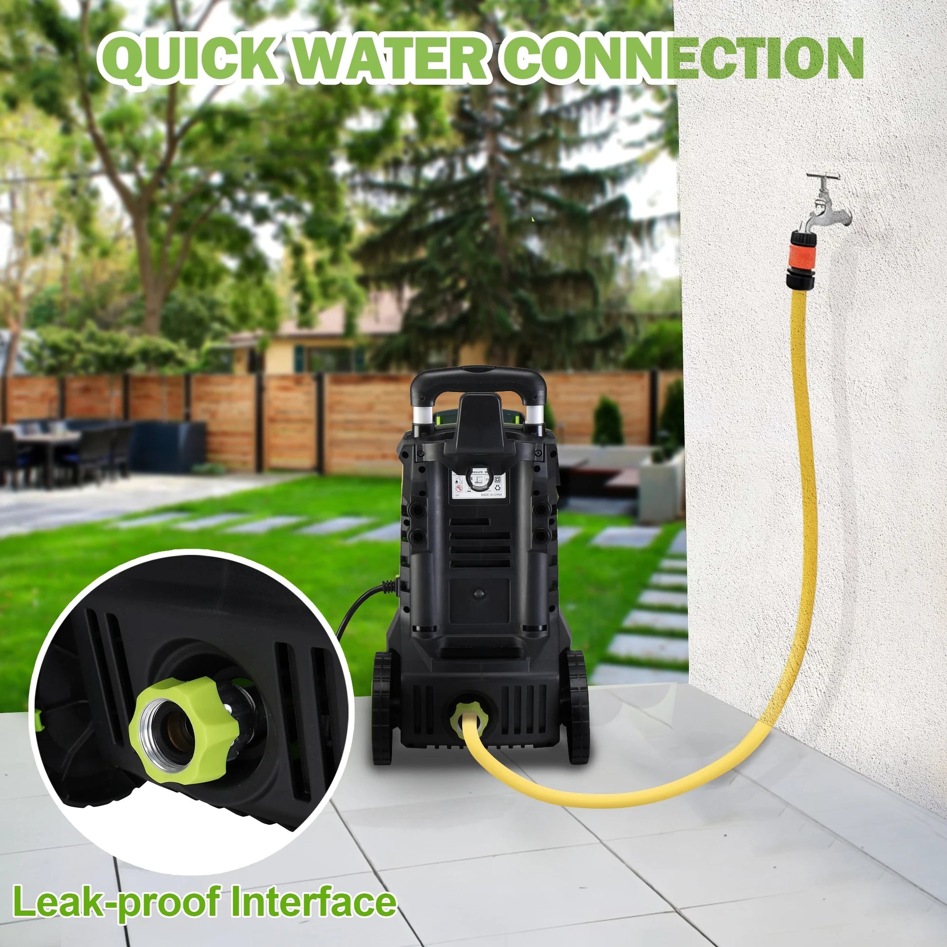 Seizeen Pressure Washer, Power Washer Electric Powered Max 3300 PSI 2 GPM, 1800W 110V Motor, with Foam Cannon & 7.3M Hose, Car House Garden Cleaning