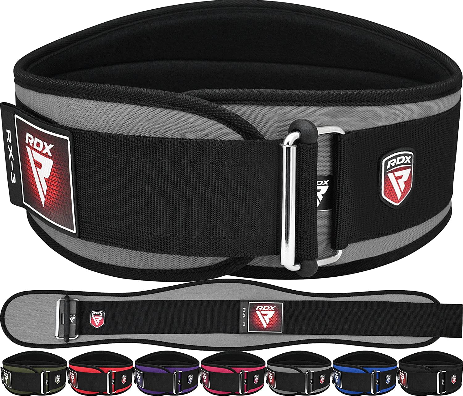 RDX Weight Lifting Belt, 6 Inch Curved Padded Back Lumbar Support, Functional Fitness Strength Training, Core Exercise Workout Bodybuilding Powerlifting Deadlifts Squats, Home Gym Equipment