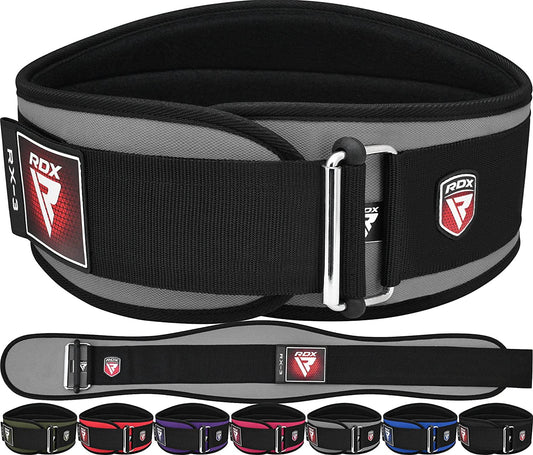 RDX Weight Lifting Belt, 6 Inch Curved Padded Back Lumbar Support, Functional Fitness Strength Training, Core Exercise Workout Bodybuilding Powerlifting Deadlifts Squats, Home Gym Equipment