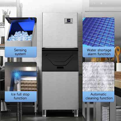 QAUSOU Commercial Ice Maker Machine Large Capacity 360 LBS 600 LBS/24H with Self Cleaning Function