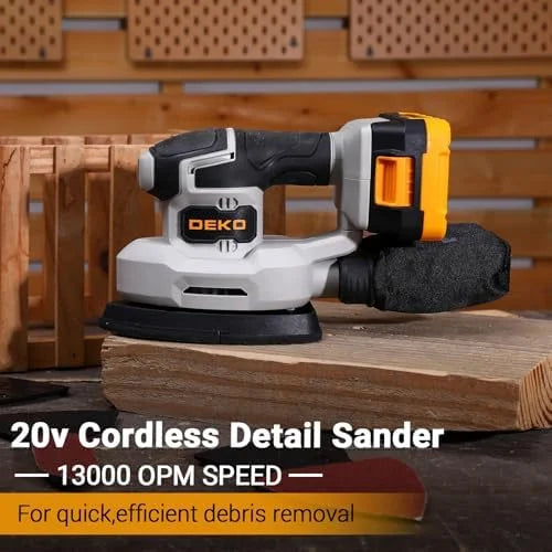 Cordless Detail Sander: Multi-Function Mouse Sander Electric Sander Tool Palm Sanders with Dust Collector, 3 Additional Attachments&12pcs Sandpapers for Home Decoration