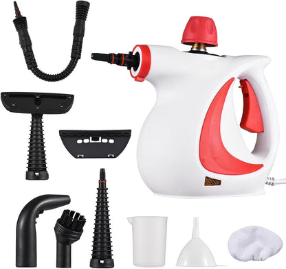 Saker Sakerplus Handheld Steam Cleaner High Pressure Steamer Multi-surface Cleaning for Kitchen, Auto Steam Cleaner for Car Detailing Best Steamer for Auto Detailing (Red)