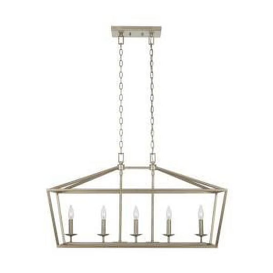 Home Decorators Weyburn 5-Light Antique Silver Caged Island Chandelier - New