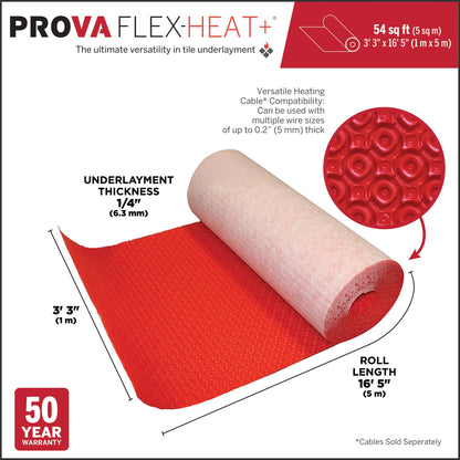 M-D Building Products 80228 3.28 in. x 16 ft. 5 in. PROVA FLEX-HEAT? Underlayment Roll (54 SQ FT)