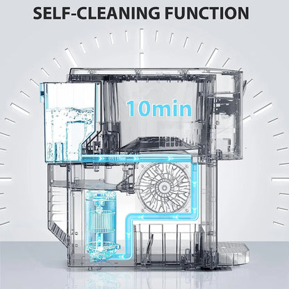 Auseo Soft Chewable Nugget Ice Maker Countertop, 44lbs /24H, Self-Cleaning, One-Button Operation, Home/Kitchen/Office/Party, Silver