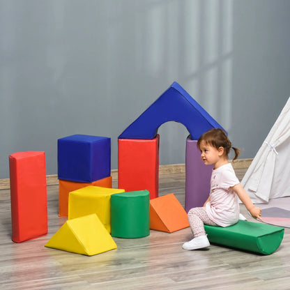 Soozier Foam Climbing Blocks for Toddlers, 11-Piece Climb and Crawl Activity Playset Building Blocks, for Aged 1-3 Years Old