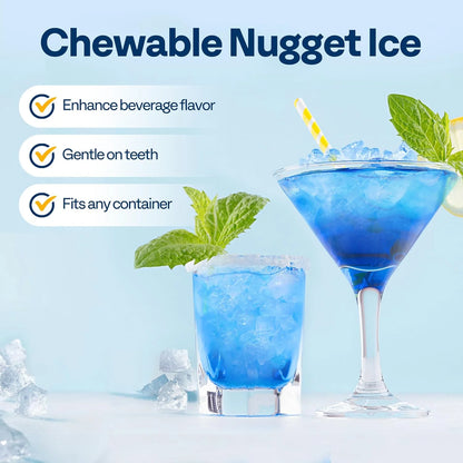 SPECSTAR Nugget Ice Maker Countertop, 45lbs/Day Pebble Ice Maker Machine, Soft Chewable Pellet Ice Machine with Self-Cleaning, Scoop, 10 Ice Bags, for Home Kitchen, RV, Camping, Office