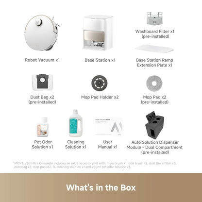 MOVA V50 Ultra Complete Robot Vacuum��Mop,Self Cleaning, 24bar Suction, Auto-Lift,Obstacle Overcoming