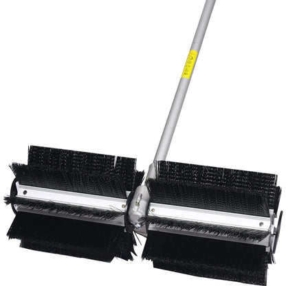 52CC 2-Stroke Broom Sweeper, Walk Behind Handheld Gas Powered Snow Sweeper, Brush Broom Sweeping Machine for Garden Lawn Yard Sidewalk Driveway Snow Cleaning, Broom Brush 24x9" EPA, D9025