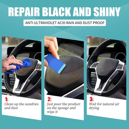 Car Cleaning Kit Plastic Revitalizing Coating Agent, Nano Plastic Refreshing Coating, Plastic Parts Refurbish Agent for Car - Car Care Tools with Sponge and Towel (30ml*2pcs)