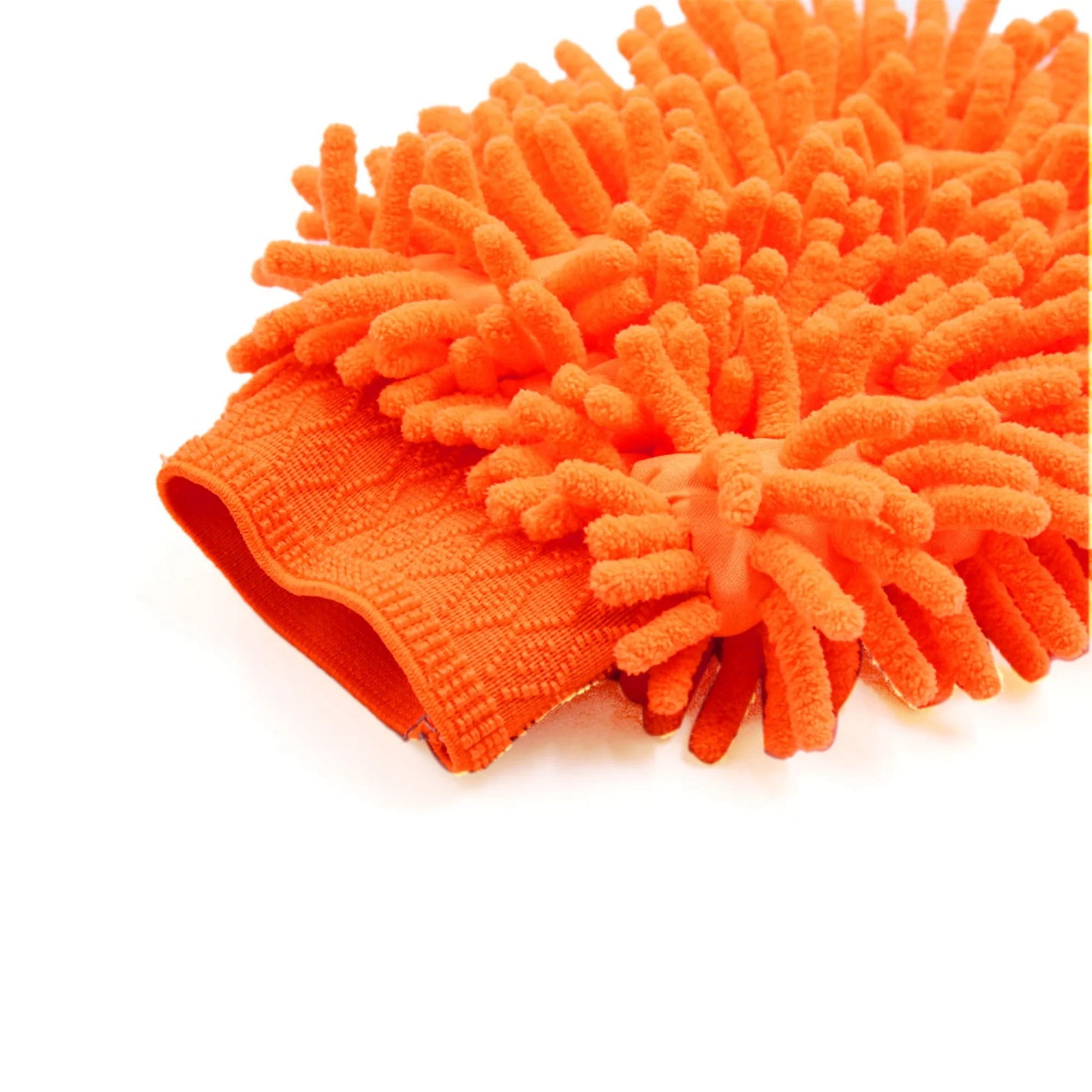 4Pcs Universal Orange Dual Sided Microfiber Chenille Mitt Car Washing Cleaning Glove