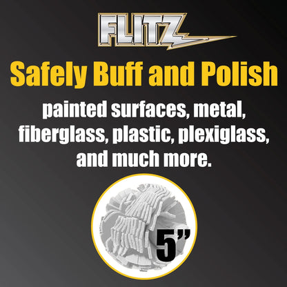 Flitz Car Buffing Kit (Basic) - USA-Made Car Care Kits for Vehicles - Includes 1lb Polish, 5" Buff Ball & 4 Microfiber Cleaning Cloths - Car Polishers and Buffers Kit to Remove Rust, Oxidation, & Mor