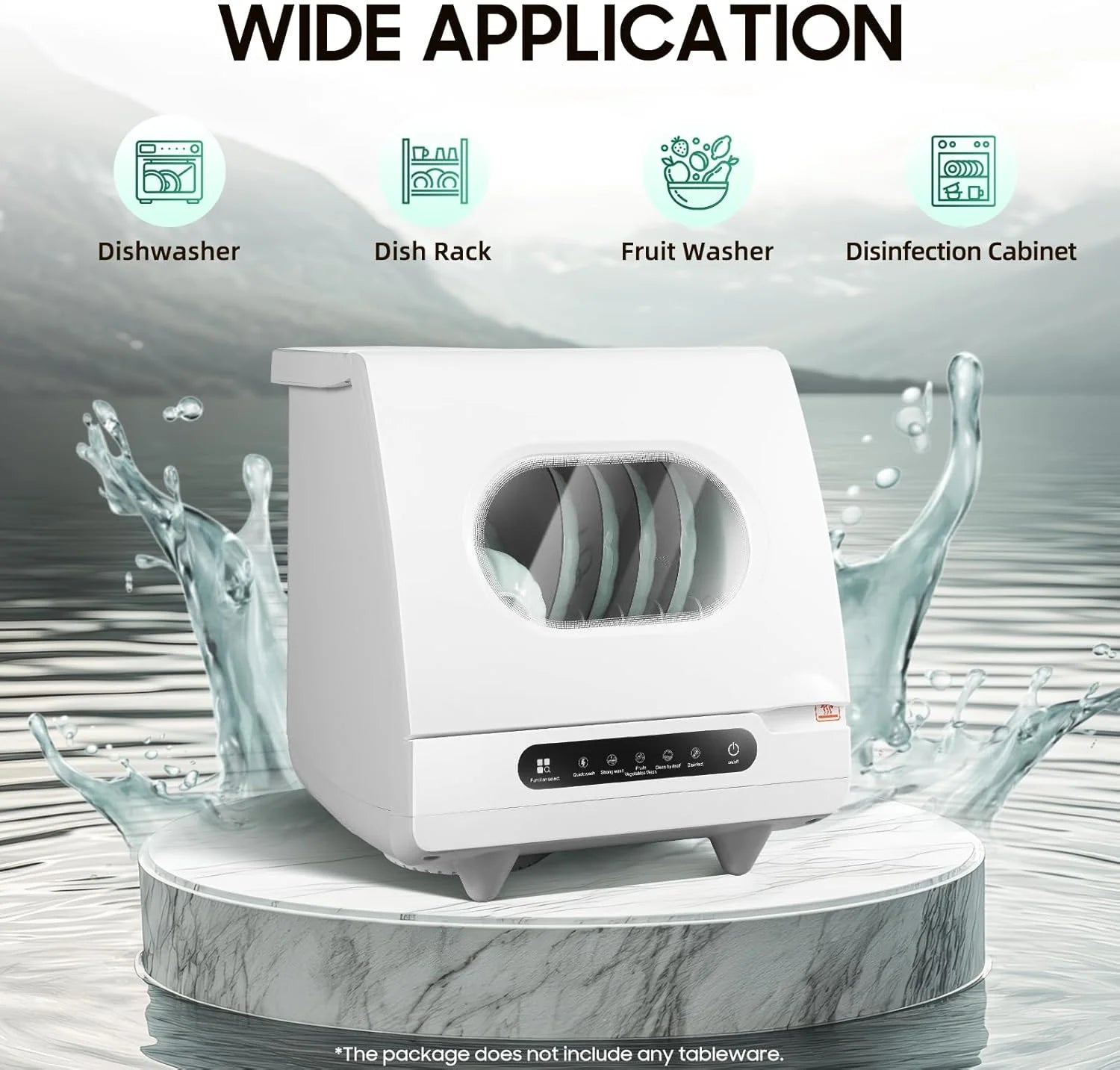 110v Portable Countertop Dishwasher,Home Apartment Tabletop Compact Dishwasher With Inlet & Drainage Pipe,Mini Countertop Dishwasher,Clear Window,For Cleaning Utensils At Home After Dining.