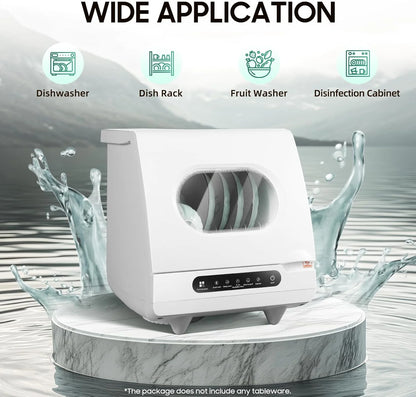 110v Portable Countertop Dishwasher,Home Apartment Tabletop Compact Dishwasher With Inlet & Drainage Pipe,Mini Countertop Dishwasher,Clear Window,For Cleaning Utensils At Home After Dining.