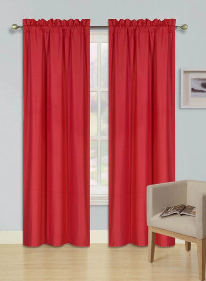 Window treatment R64 solid red color 2pc drapes Foam Backing Insulated Window Dressing Curtain Set of 2 Lined Rod Pocket Panels 37"W X 63"L Each
