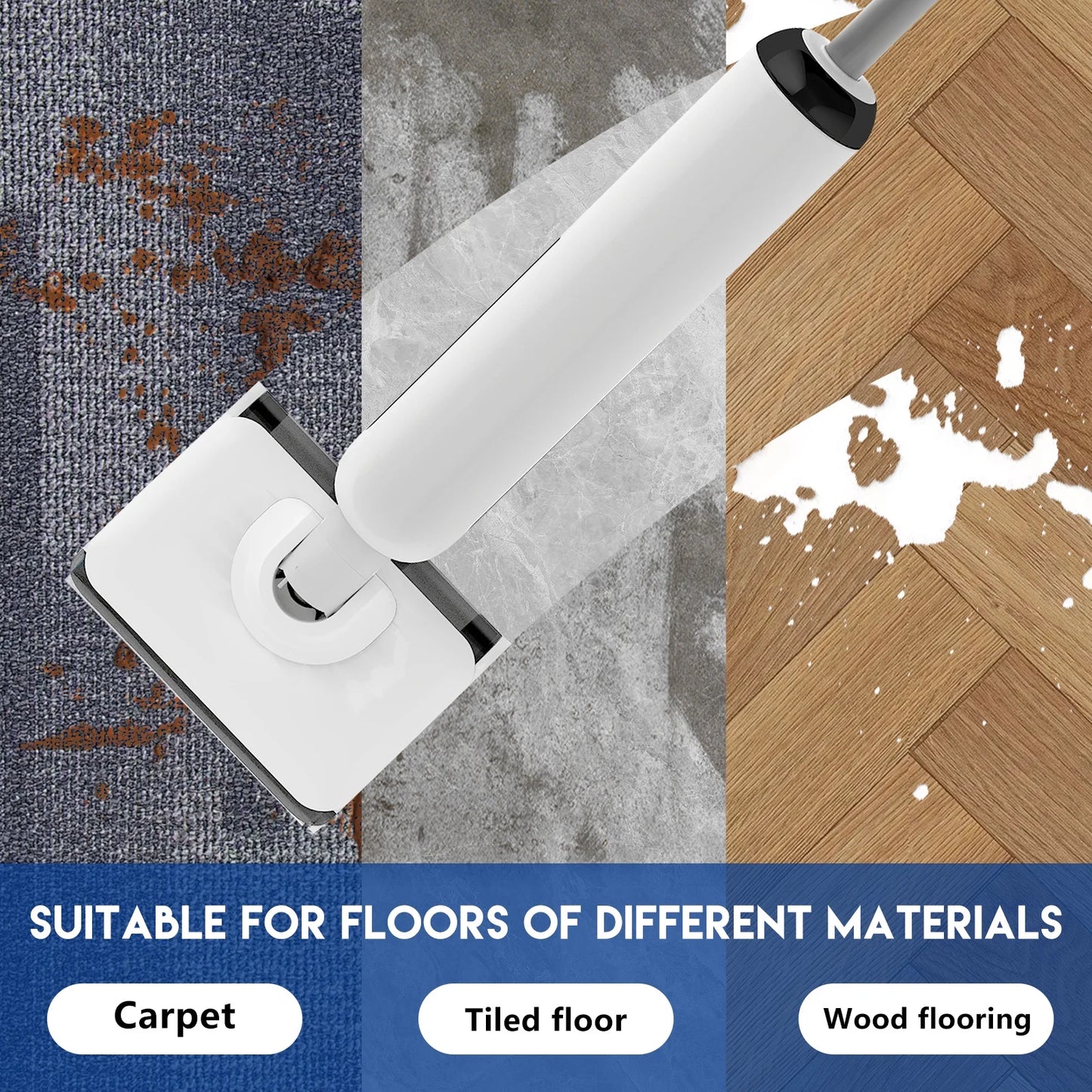 HABIUBIU Vacuum Mop All in One, Wet Dry Vacuum Cleaner, Cordless Cleaner Machine for Tile Hardwood Floor, Self Cleaning Electric Mop with 180�� Lie-Flat