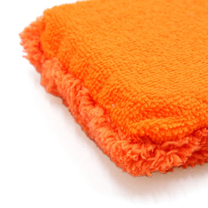 Unique Bargains Orange Microfiber Chenille Car Wash Brush Sponge Pad Cleaning Polishing Tool