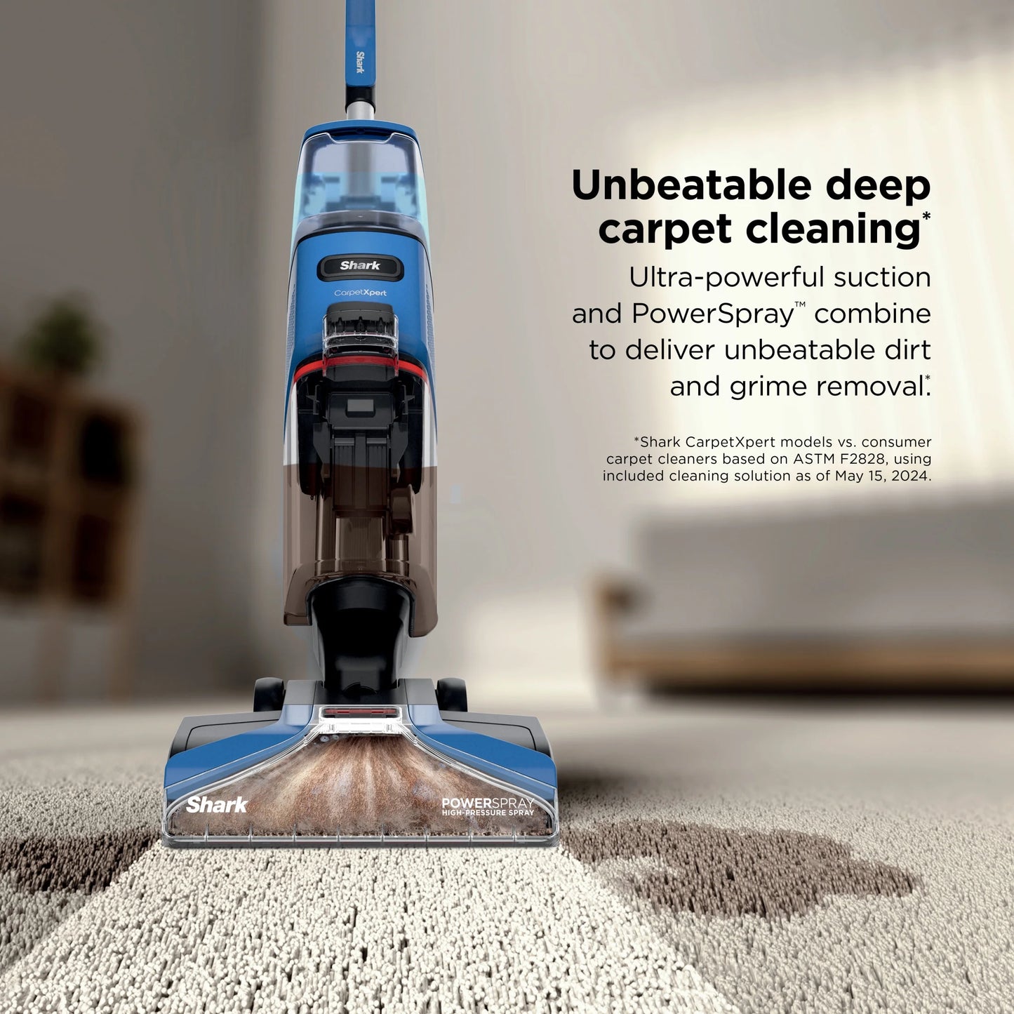 Shark? CarpetXpert? Upright Carpet & Area Rug Cleaner, Perfect for Pets, Lightweight & Powerful, Dirt, Grime, & Odor Removal, Carpet Shampooer, Cleaning Solution, Blue, EX121BRN