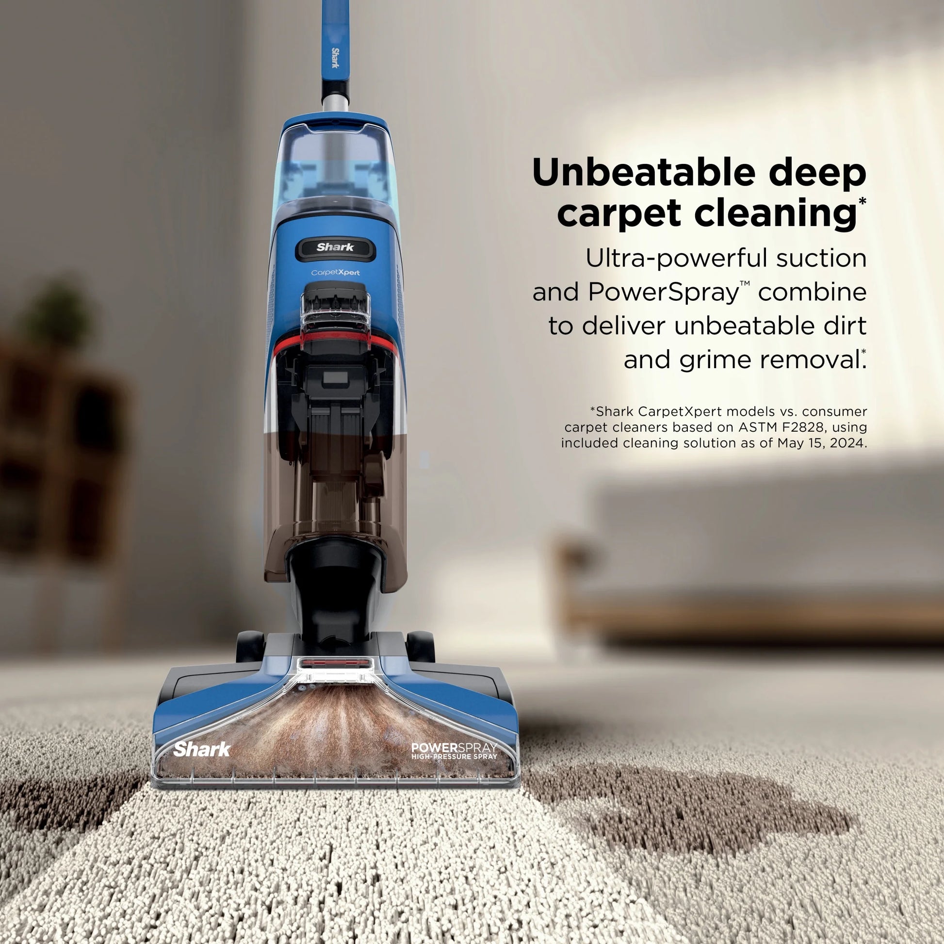 Shark? CarpetXpert? Upright Carpet & Area Rug Cleaner, Perfect for Pets, Lightweight & Powerful, Dirt, Grime, & Odor Removal, Carpet Shampooer, Cleaning Solution, Blue, EX121BRN