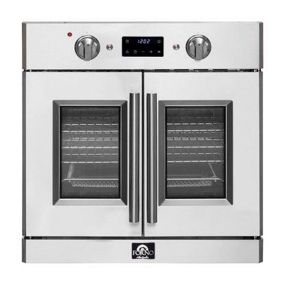 Forno Gallico 30-Inch Electric French Door Wall Oven, Stainless Steel, True Convection, Air Fry, Self-Cleaning