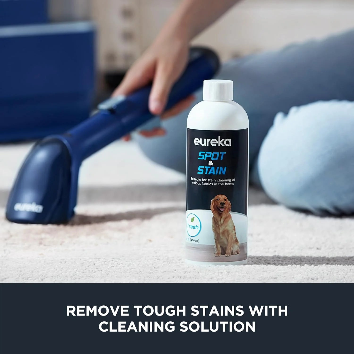 Eureka Portable Carpet and Upholstery Cleaner, Spot Cleaner for Pets, 50.7oz Large Water Tank, NEY100 with Cleaning Formula
