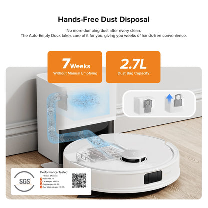 (Upgraded from Q5 Pro)Roborock Q10 X5 Robot Vacuum and Mop, Self-Emptying, Hands-Free Cleaning for up to 7 Weeks, 10,000Pa Suction, Obstacle Avoidance, LiDAR Navigation, No-Go Zones