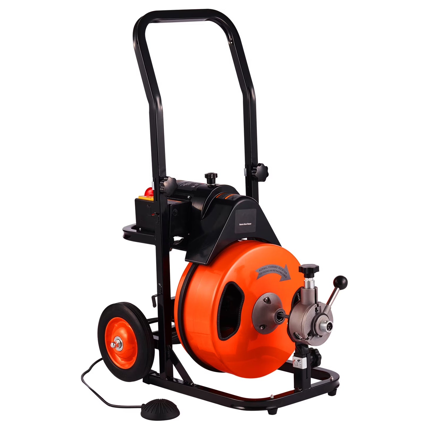 BENTISM Drain Cleaning Machine 75 ft x 3/8 in Electric Drain Auger Drain Cleaner Machine Auto Feed