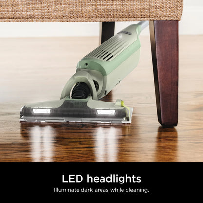 Shark VACMOP Cordless Hard Floor Cleaner, Vacuum and Spray Mop, Powerful Suction, Lightweight, LED Headlights, Includes 4 Disposable Pads, 12oz Multi-surface Cleaning Solution, Lime Green, VM252GN