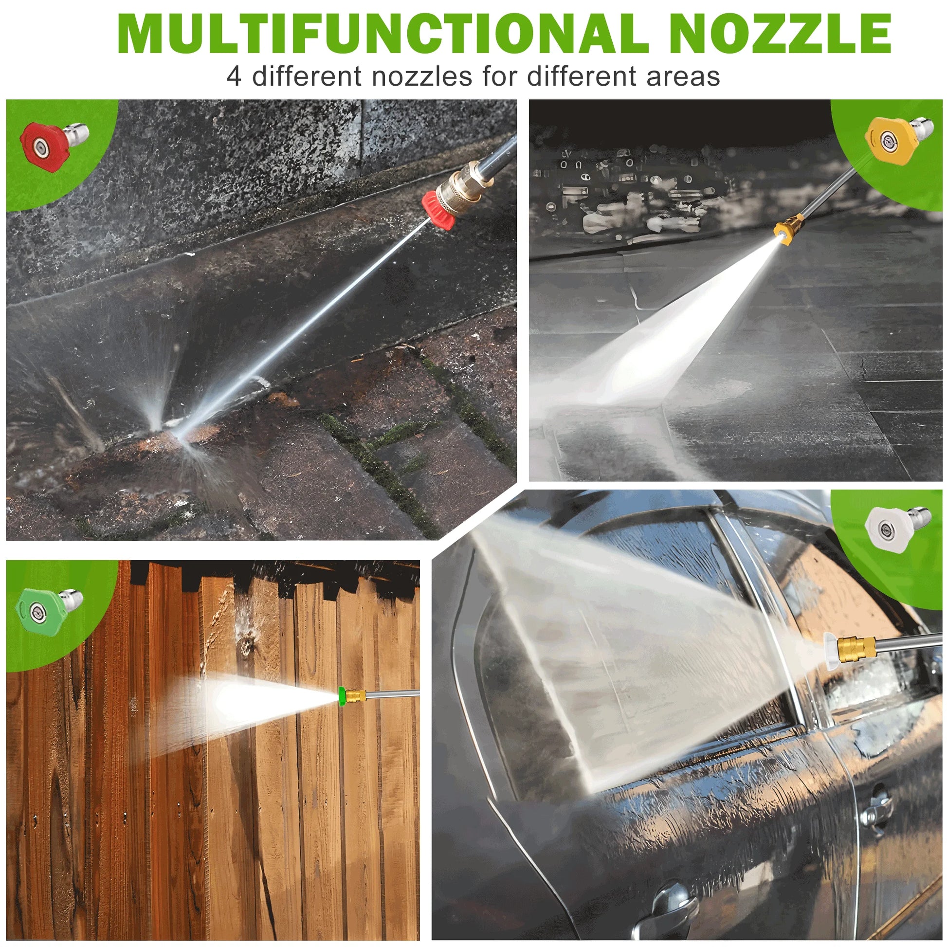 Seizeen Pressure Washer, Power Washer Electric Powered Max 3300 PSI 2 GPM, 1800W 110V Motor, with Foam Cannon & 7.3M Hose, Car House Garden Cleaning