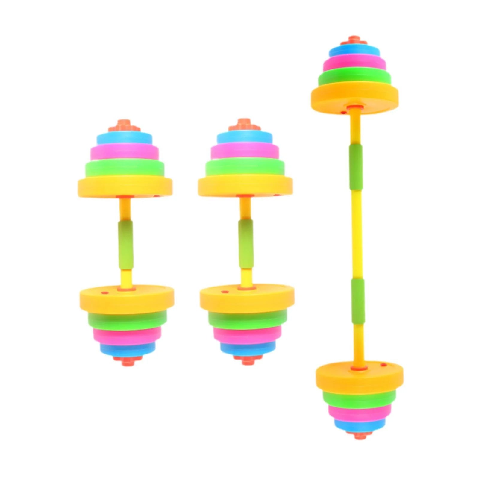 Almencla Kids Toys Dumbbells Children Barbell Bodybuilding Adjustable Weight Gym Toys Light Colors