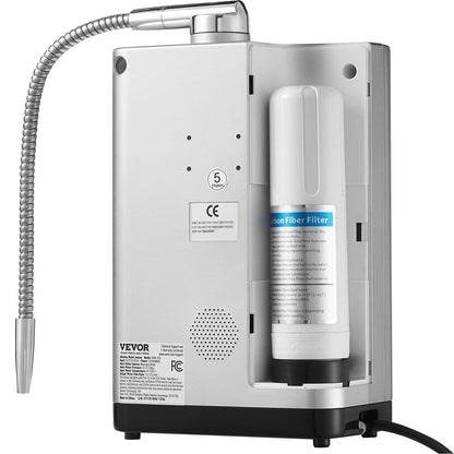 Alkaline Water Ionizer Machine, pH 3.5-10.5, Hydrogen Water Purifier, 7 Settings, -550mV ORP, 8000L Filter, Auto-Cleaning, White