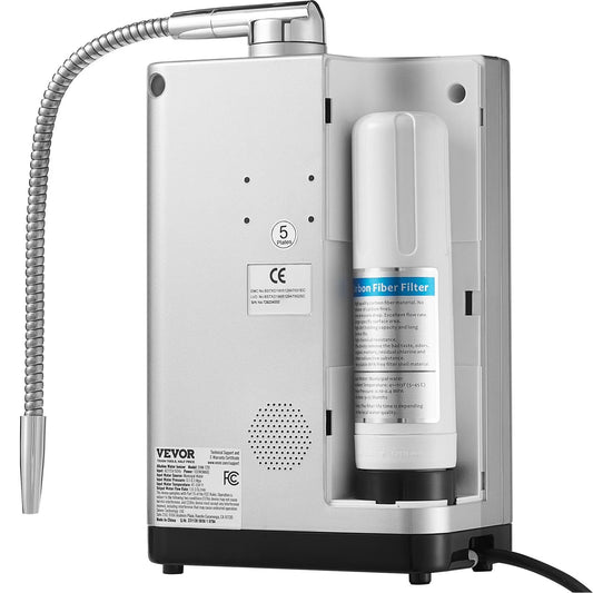 Alkaline Water Ionizer Machine, pH 3.5-10.5, Hydrogen Water Purifier, 7 Settings, -550mV ORP, 8000L Filter, Auto-Cleaning, White