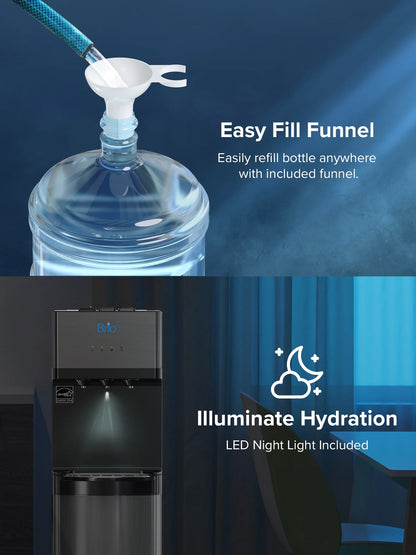 Brio 520 Series Self-Cleaning Bottom Loading No-Line Tri-Temperature 2 Stage Filtration Capacity Water Cooler Dispenser
