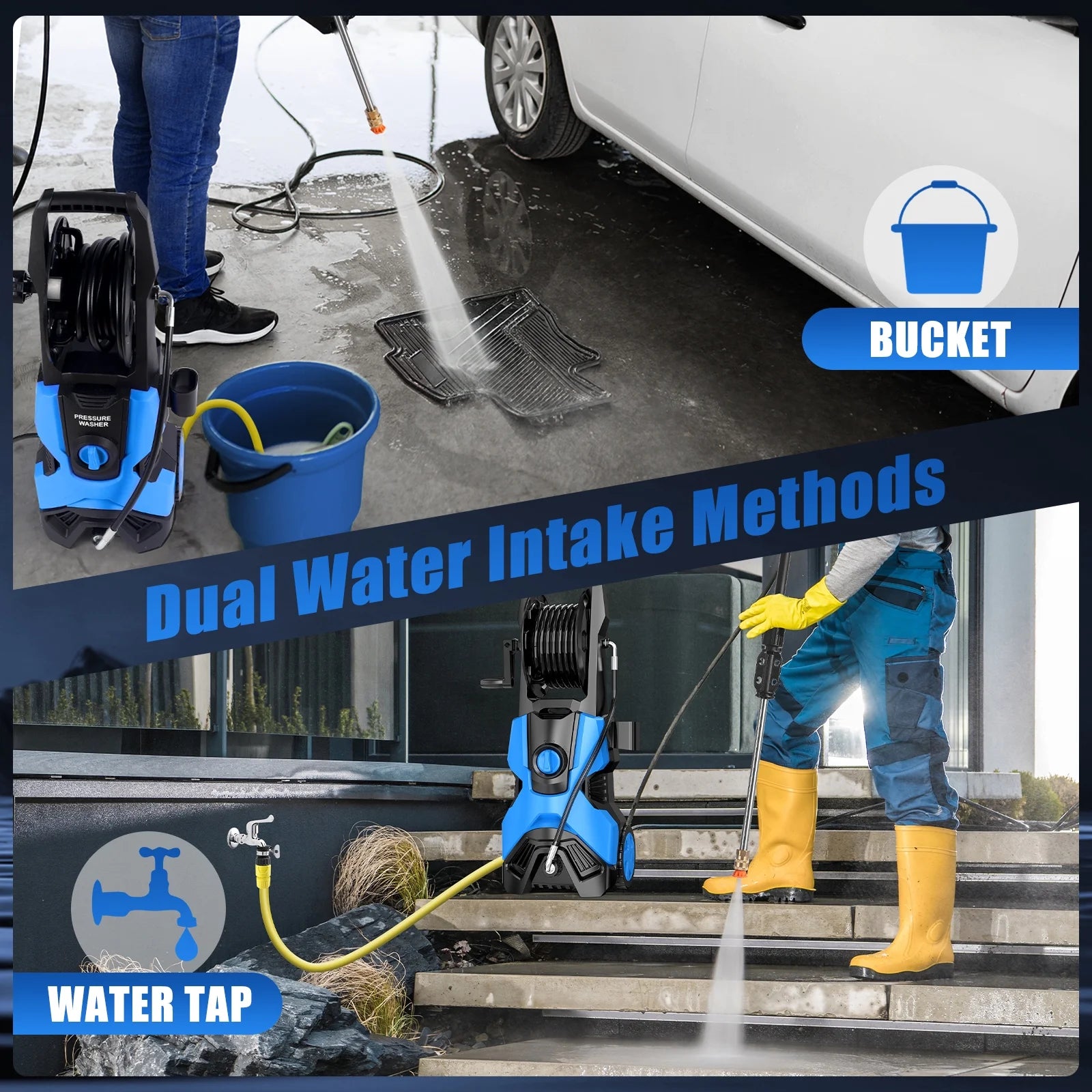 Fenbeli 5000PSI at 2.8 GPM Electric High Pressure Washer Machine 110V for Cleaning Decks