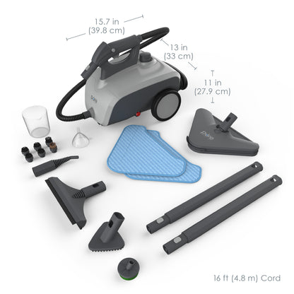 Pure Enrichment PureClean XL Rolling Steam Cleaner - Multi-Purpose Chemical-Free Steam Cleaner with 18 Accessories for Deep Cleaning Floors, Tiles, Grout, Windows, Grills, Ovens, and Vehicles