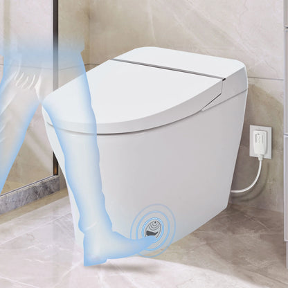M optimized Smart Toilet With Self-Cleaning Nozzle, Soft Close Dual Flush Toilet 1/1.28 GPF White