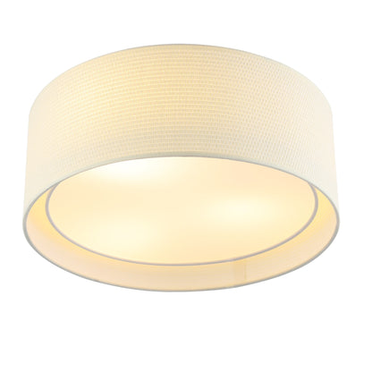 LEDET 15.7 in. Yellow Flush Mount Ceiling Light Rattan Weaving Shade Home Decor Pendant Lighting