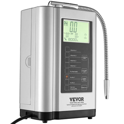 Alkaline Water Ionizer Machine, pH 3.5-10.5, Hydrogen Water Purifier, 7 Settings, -550mV ORP, 8000L Filter, Auto-Cleaning, White