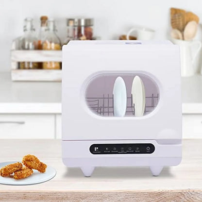 Automatic Dishwasher 360 Degree Spraying Water Deep Heating Cleaning Machine Portable Countertop Dishwasher Compact Dish Washing 5 Washing Programs Display Self-Cleaning for Small
