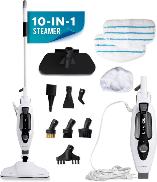 Steam & Go Supra Pro 10-in-1 Steam Cleaner Machine with Cleaning Attachments